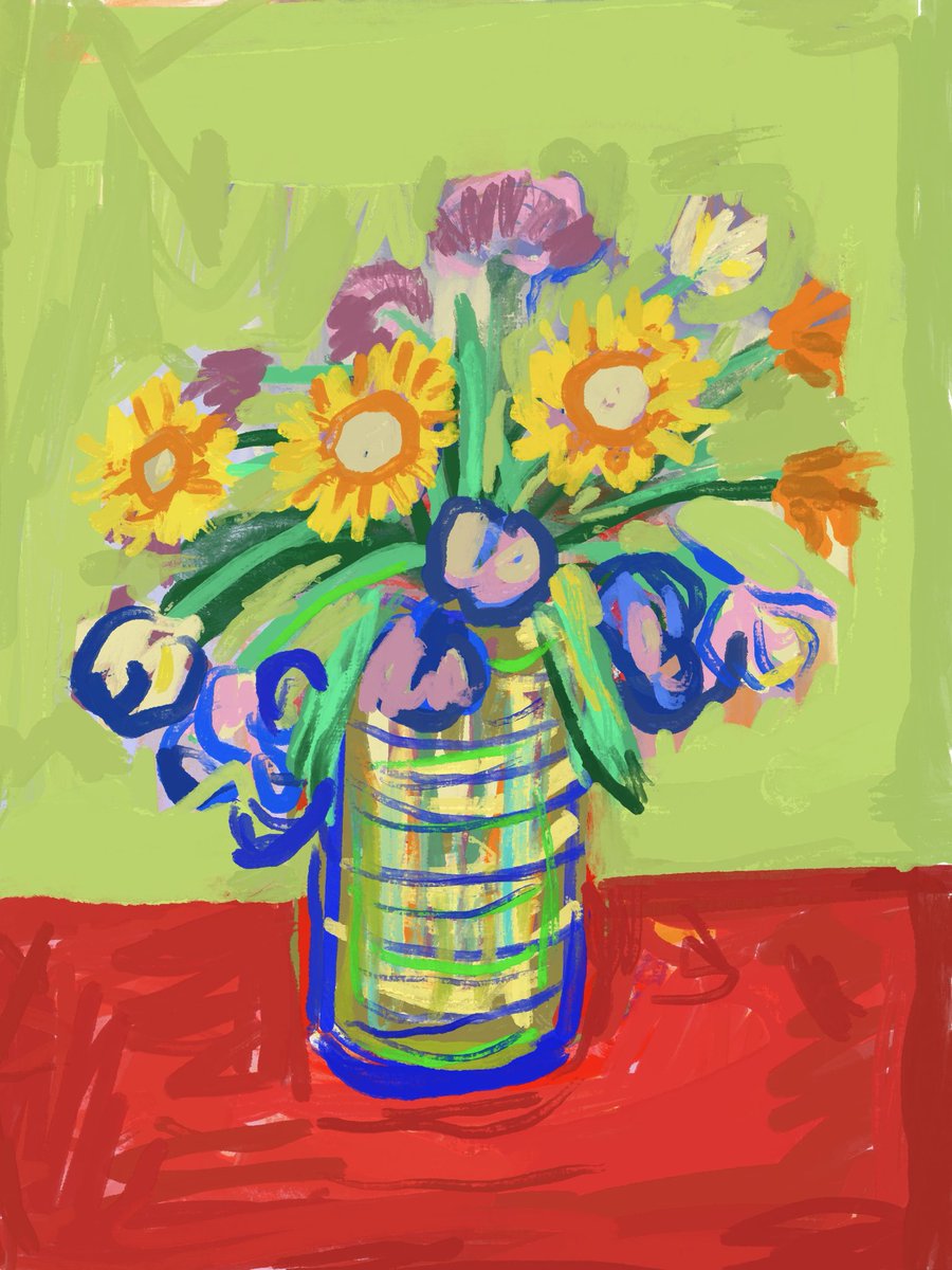 IMR_art's tweet photo. Flores que respiran color.

No es un ramo, es una sensación.  
El color se contradice… y encuentra su equilibrio.

Pintar, a veces, es simplemente dejar que ocurra.

#arte #painting #contemporaryart https://t.co/rO3JGtMgVe