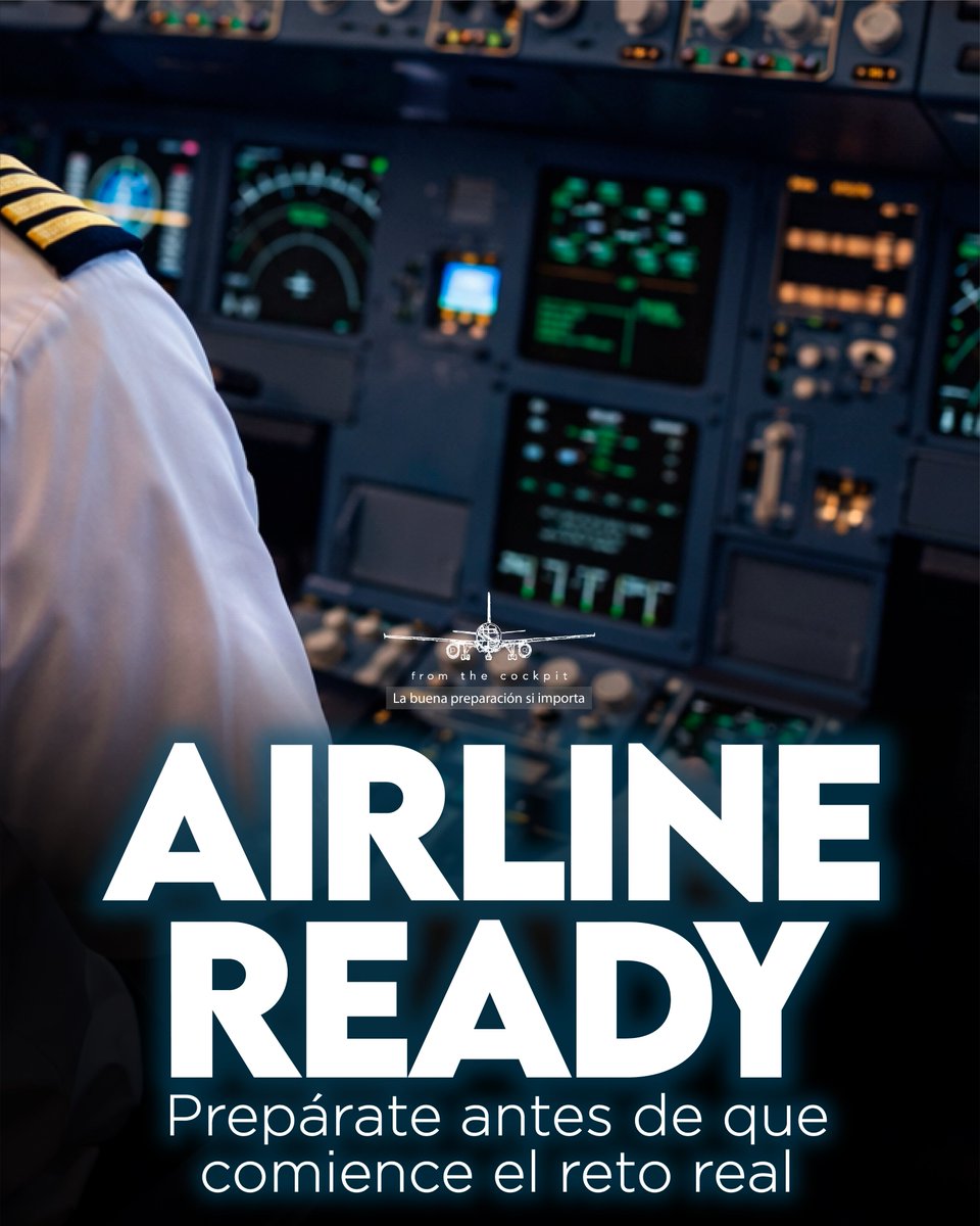 From_TheCockpit's tweet photo. Nuestro #curso #AirlineReady te prepara para tu siguiente meta: el examen de conocimientos de aerolínea; te preparamos con los estándares  que buscan las aerolíneas. ✈️
👉Conviértete en el candidato que las aerolíneas quieren. 📲 56 1165 4686
#FTC #PilotoComercial #Examen https://t.co/ayvYB6g5cE