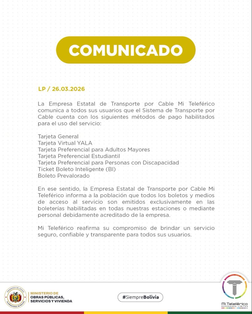 Mi Teleférico tweet media