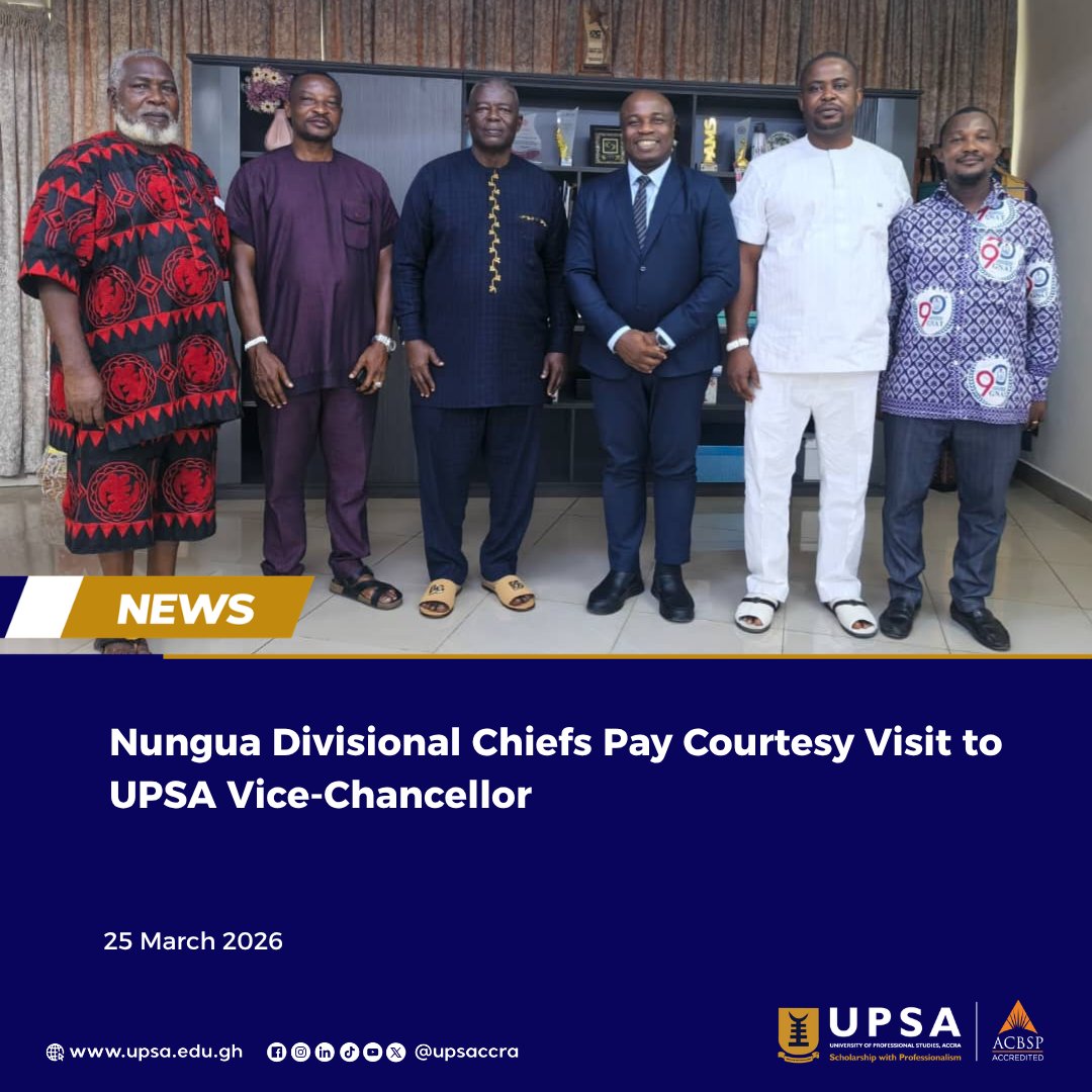 upsaccra's tweet image. UPSA hosted Nungua traditional leaders on a courtesy visit to the Vice-Chancellor, reaffirming a shared commitment to education, youth empowerment, and community development.

#UPSA #CommunityEngagement #Leadership #Education #YouthEmpowerment #UPSACommunity