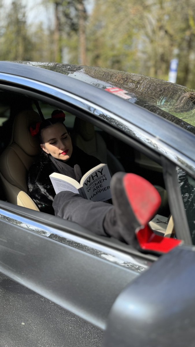 When I say we went parking today I want to be very clear — I read my book Why Submissive Women Are Happier in the passenger seat while my Master worked on his computer.  That’s it. That’s the whole story. And it was wonderful. #Parking #BookInTheCar #WhySubmissiveWomenAreHappier
