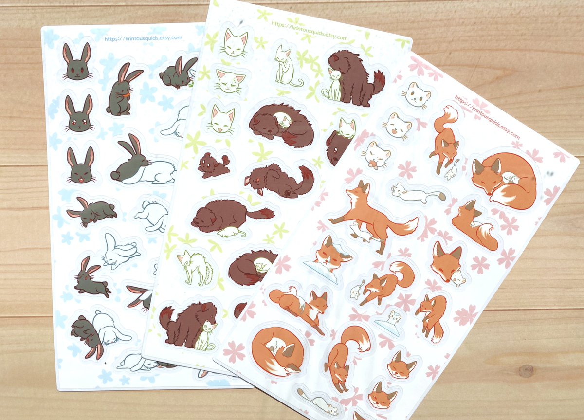 krintouSquids's tweet photo. My Animal Duo Sticker Sheets are here!  🐾

(If these little critters reminds you of someone or couple of someones that's for you to imagine :^) )

Link to listing >> https://t.co/pGZ3uSOqeM https://t.co/ePVE0jg7Hh