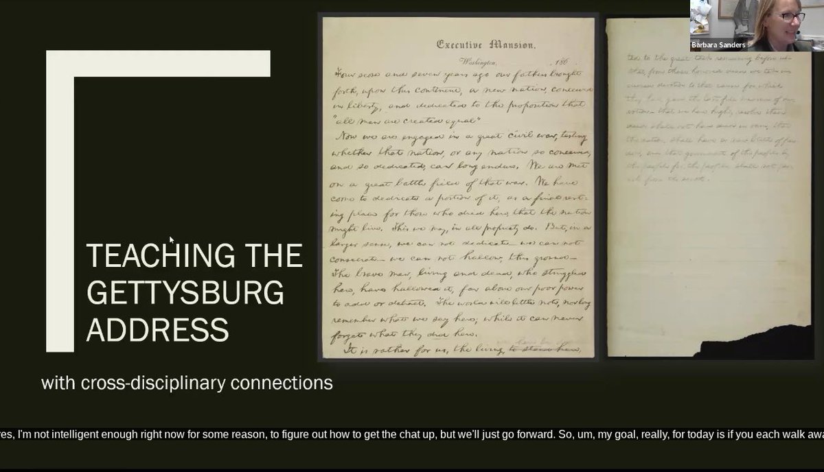Jenniferc40456's tweet photo. Ms. Barbara Sanders shared all about using primary sources to teach the Gettysburg Address! Great session! Thanks @KEDCGrants @Promise_Leaders https://t.co/MoTJj9qudJ
