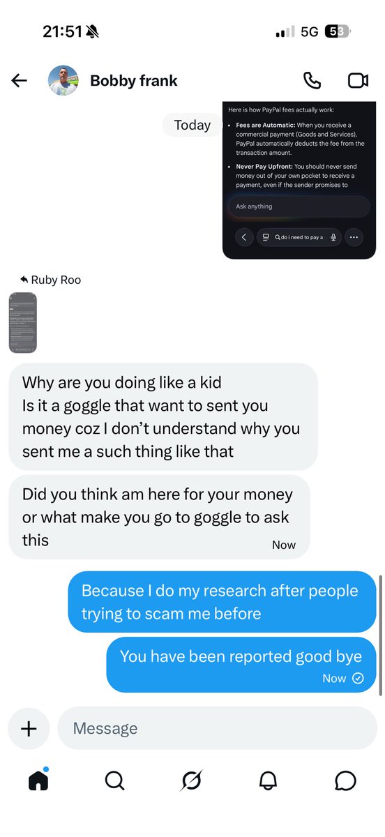 RubyRoo5963's tweet photo. If your looking for honest and trustworthy babies then don’t try to scam them thinking I don’t know what I’m doing #scammer https://t.co/ckpRGHwOhV