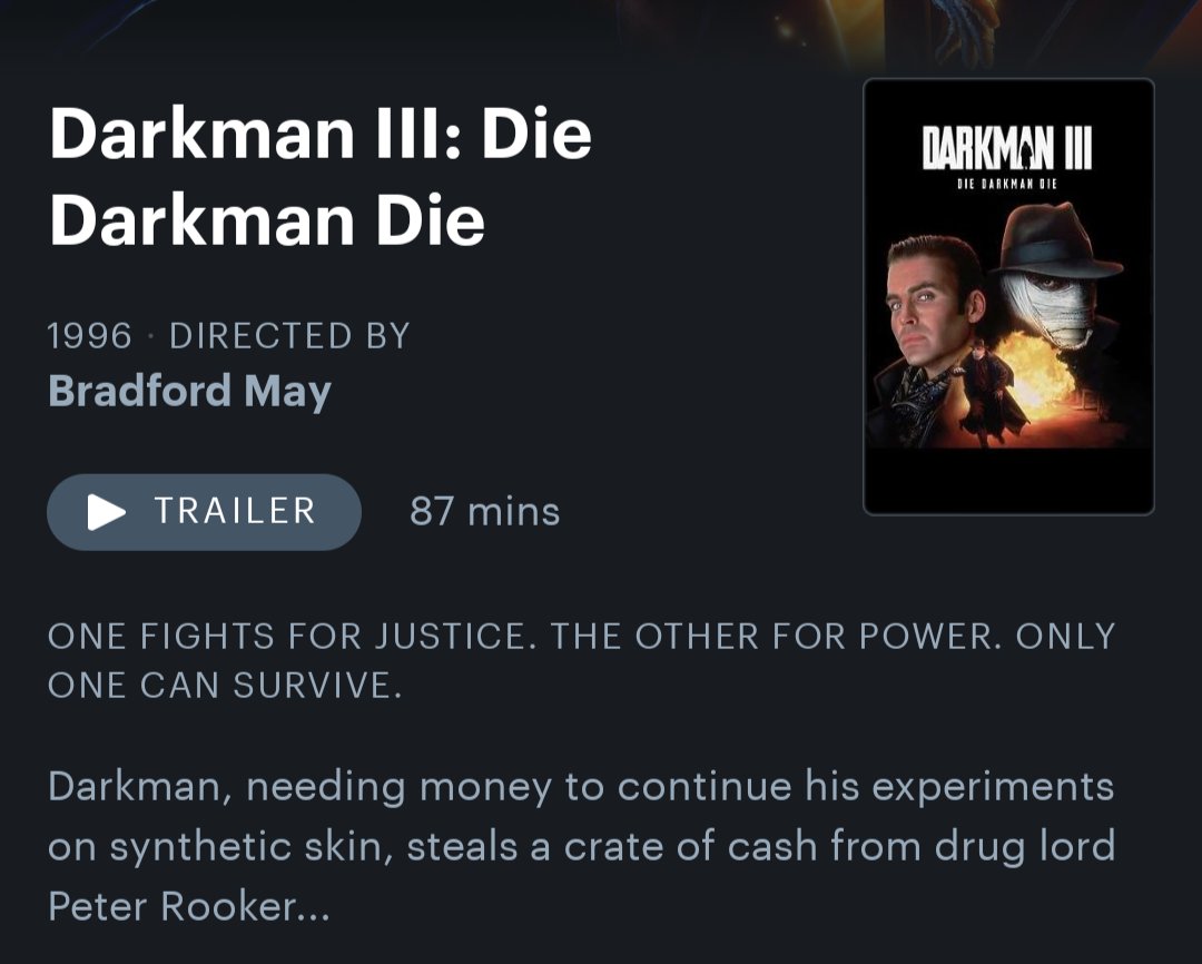 warum ist der titel des dritten darkman films einfach random auf deutsch?????