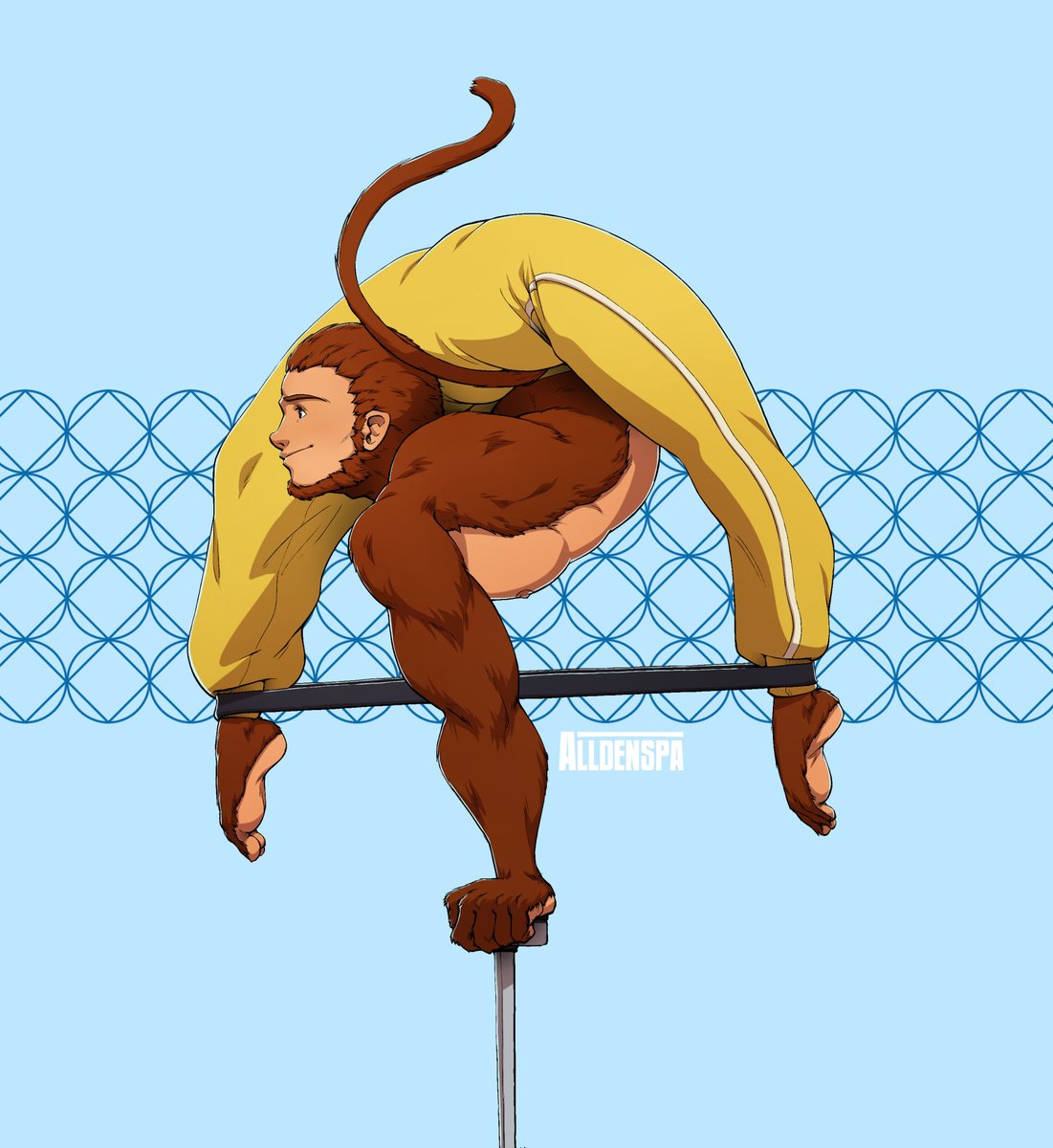 WucroTheMonkey's tweet photo. Wonderful commission by the amazing @alldenspa_art! Front oversplits in sweatpants~ https://t.co/XGirLA5Ene