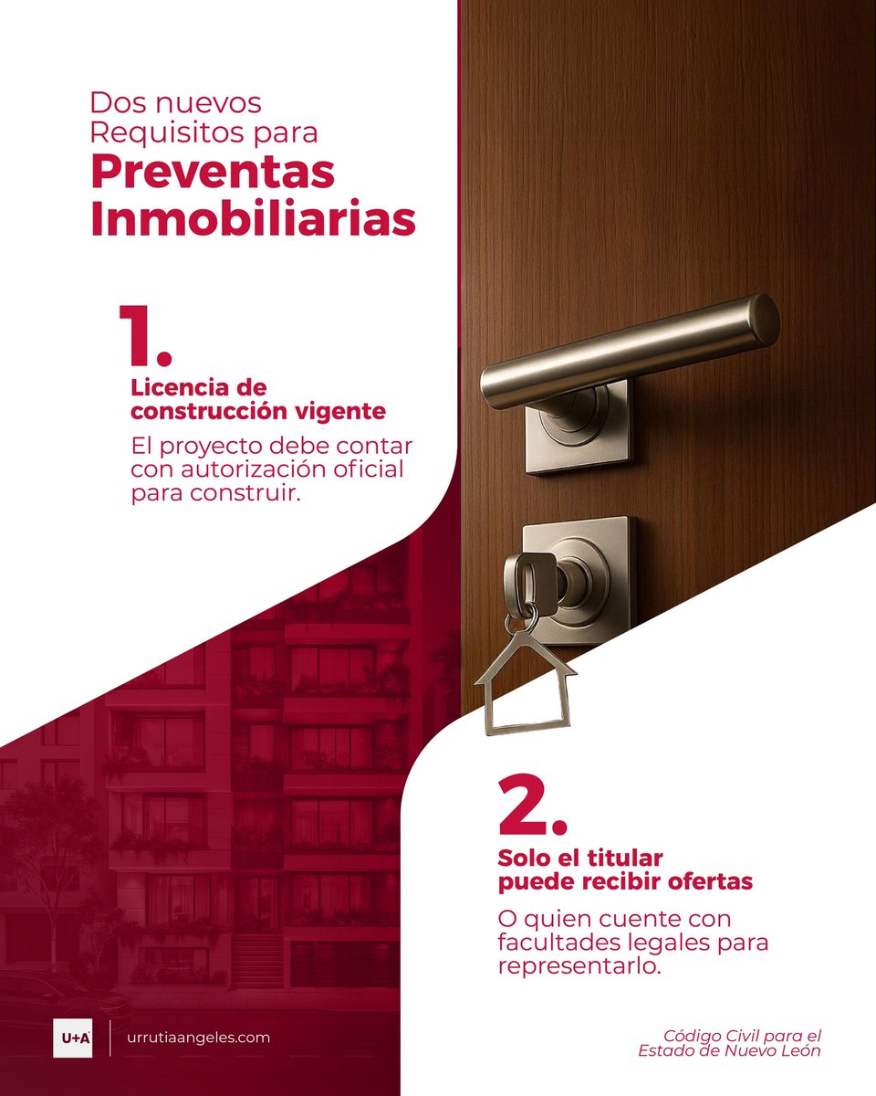 La preventa inmobiliaria siempre ha tenido un punto crítico: la confianza.

Con la reforma al Código Civil de Nuevo León, se establecen dos nuevos candados. 

Si estás por invertir en una preventa, verifica estos puntos.
Si tienes dudas, contáctanos.

#preventa #nuevoleon