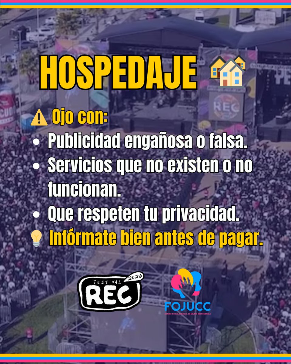 Fojucc's tweet photo. Alojarte y trasladarte hacia el REC no debe ser un problema, sino un complemento más de tu experiencia.
En FOJUCC te ayudamos si tienes problemas.

#rec #rec2026 #rockenconce #fojucc #crecore https://t.co/bMloRHSDot