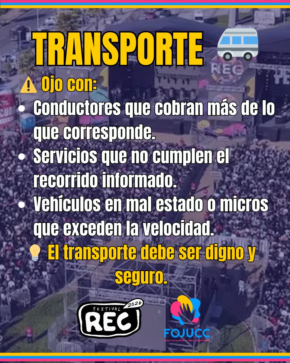 Fojucc's tweet photo. Alojarte y trasladarte hacia el REC no debe ser un problema, sino un complemento más de tu experiencia.
En FOJUCC te ayudamos si tienes problemas.

#rec #rec2026 #rockenconce #fojucc #crecore https://t.co/bMloRHSDot