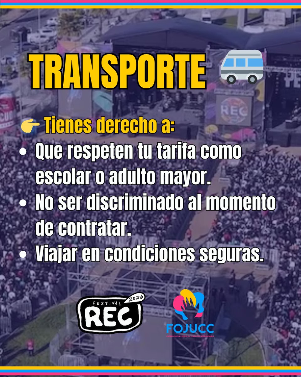 Fojucc's tweet photo. Alojarte y trasladarte hacia el REC no debe ser un problema, sino un complemento más de tu experiencia.
En FOJUCC te ayudamos si tienes problemas.

#rec #rec2026 #rockenconce #fojucc #crecore https://t.co/bMloRHSDot