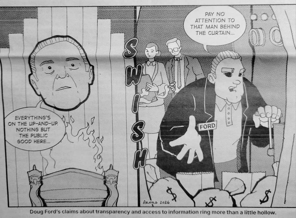 GGHfriends's tweet image. All across Ontario people see that a government that hides can't be trusted. This cartoon and editorial in the Elmira Observer tell Ford moving forward with exempting the Premier and Cabinet from public scrutiny is the last straw.  #FOI #ONpoli #protectontario