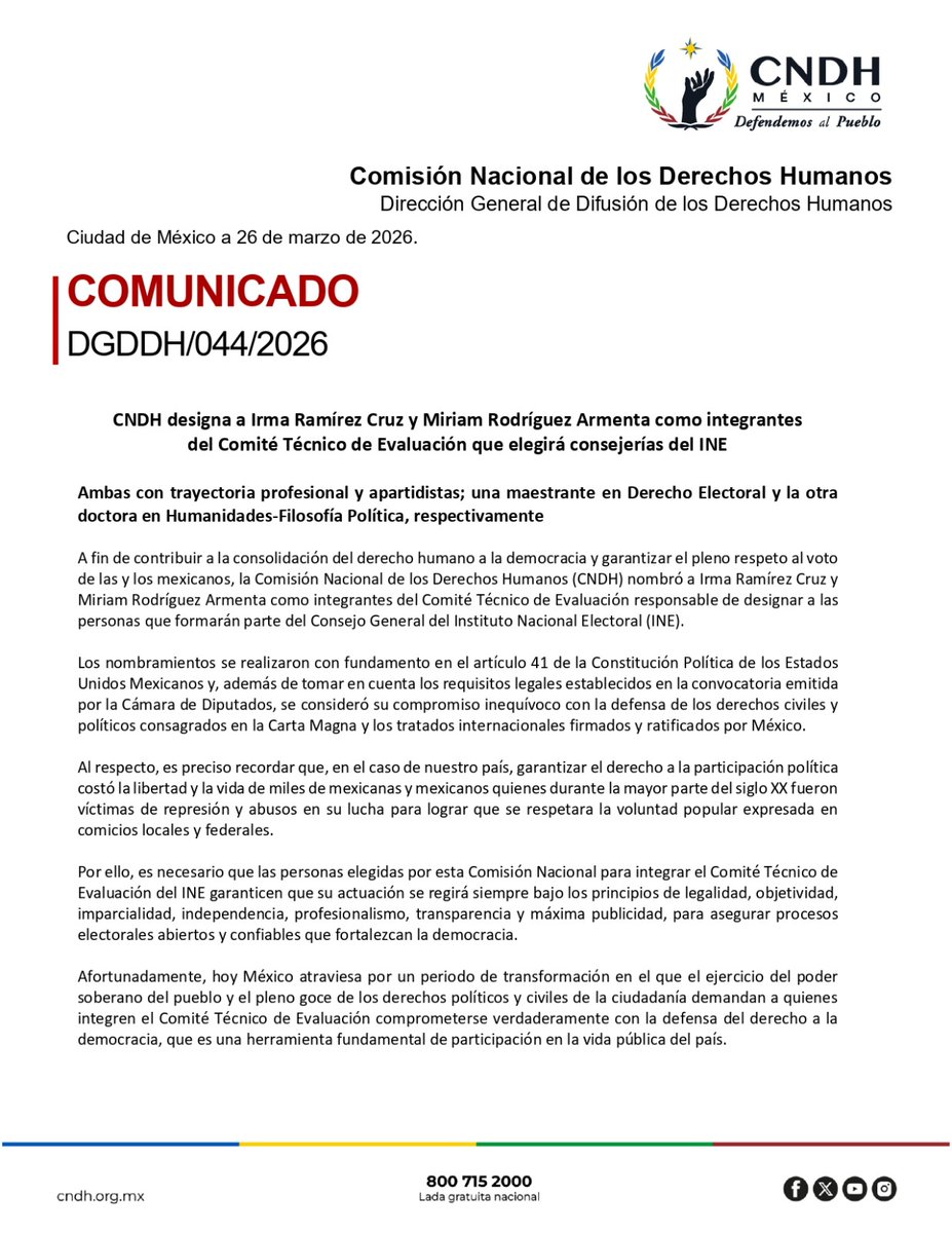 CNDH en México tweet media
