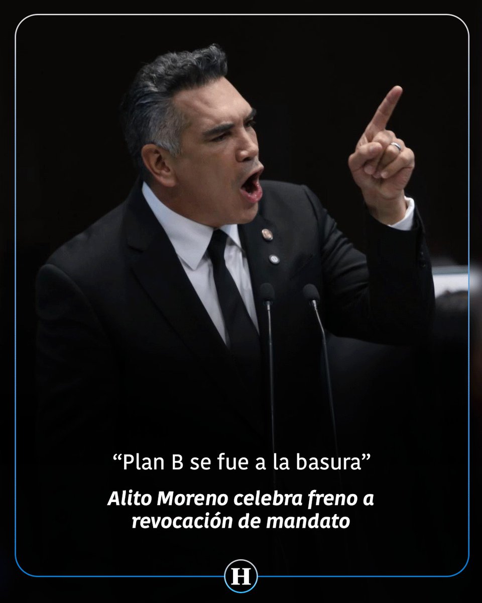 heraldodemexico's tweet image. 🔴 El senador y presidente del #PRI, @alitomorenoc, celebró que se frenara la modificación a la revocación de mandato en el #PlanB.

🗳 Afirmó que la propuesta buscaba adelantarla a 2027, coincidiendo con elecciones, lo que —dijo— permitiría influir en el proceso.

👉 A través de