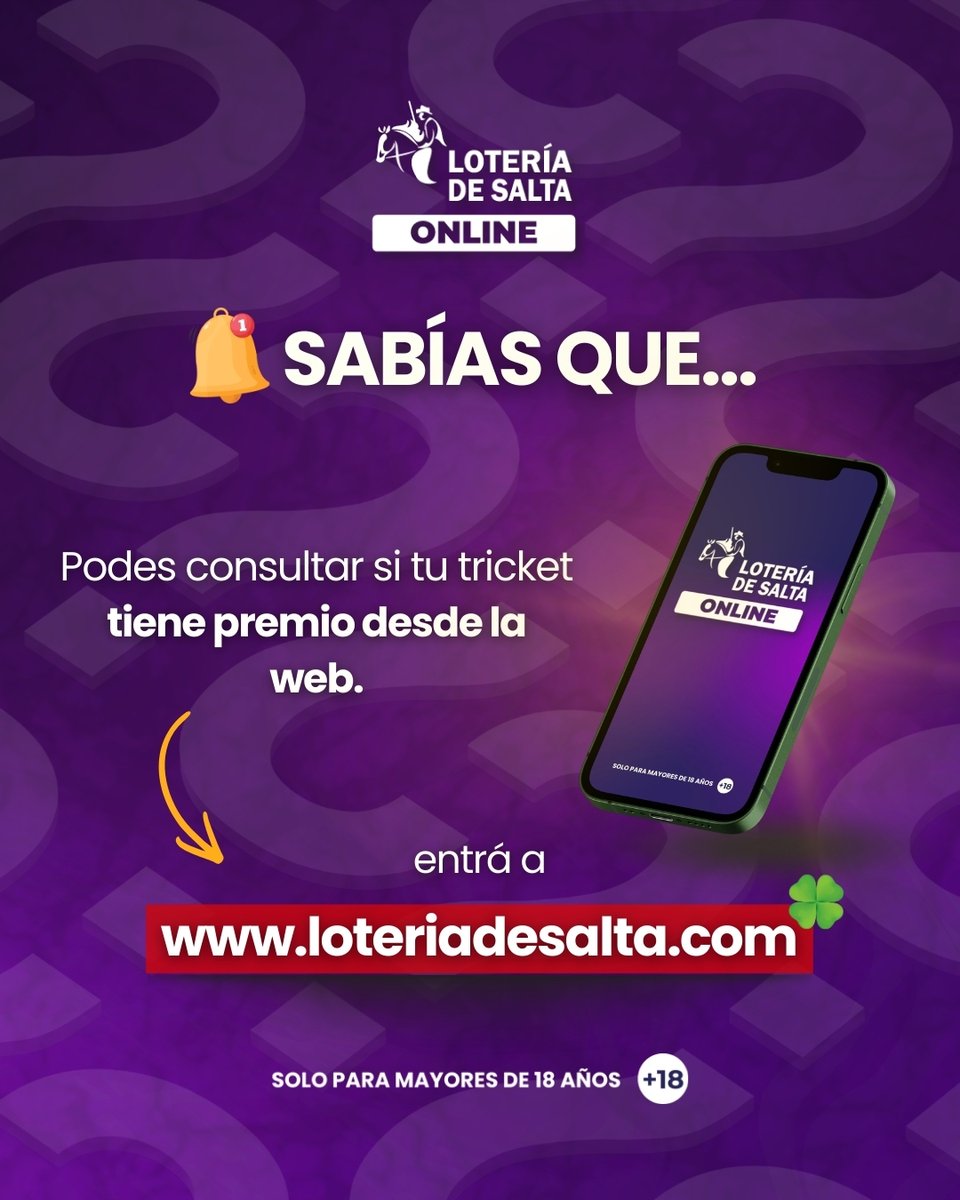 LoteriadeSalta's tweet photo. 👉 Todo lo que necesitas en tun solo lugar

Extractos oficiales
Juegos online
Consultas por jugas
¡y mas! 🍀

Entrá a https://t.co/9sTuyLdbok y encontra lo que necesitas

🔞 Solo para mayores de 18." https://t.co/FWiJKIwtQy
