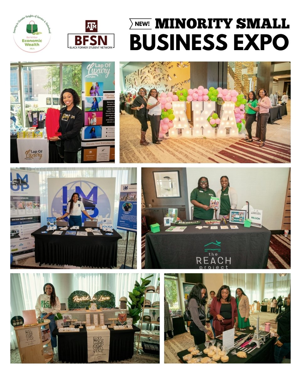 Tamu_BFSN's tweet photo. Thank you to everyone who helped make the 2025 Minority Small Business Expo a success. Hosted by the Rho Phi Omega Chapter of Alpha Kappa Alpha Sorority, Inc.® with BFSN, the event celebrated entrepreneurship and community connection. https://t.co/6f3ztglS3i