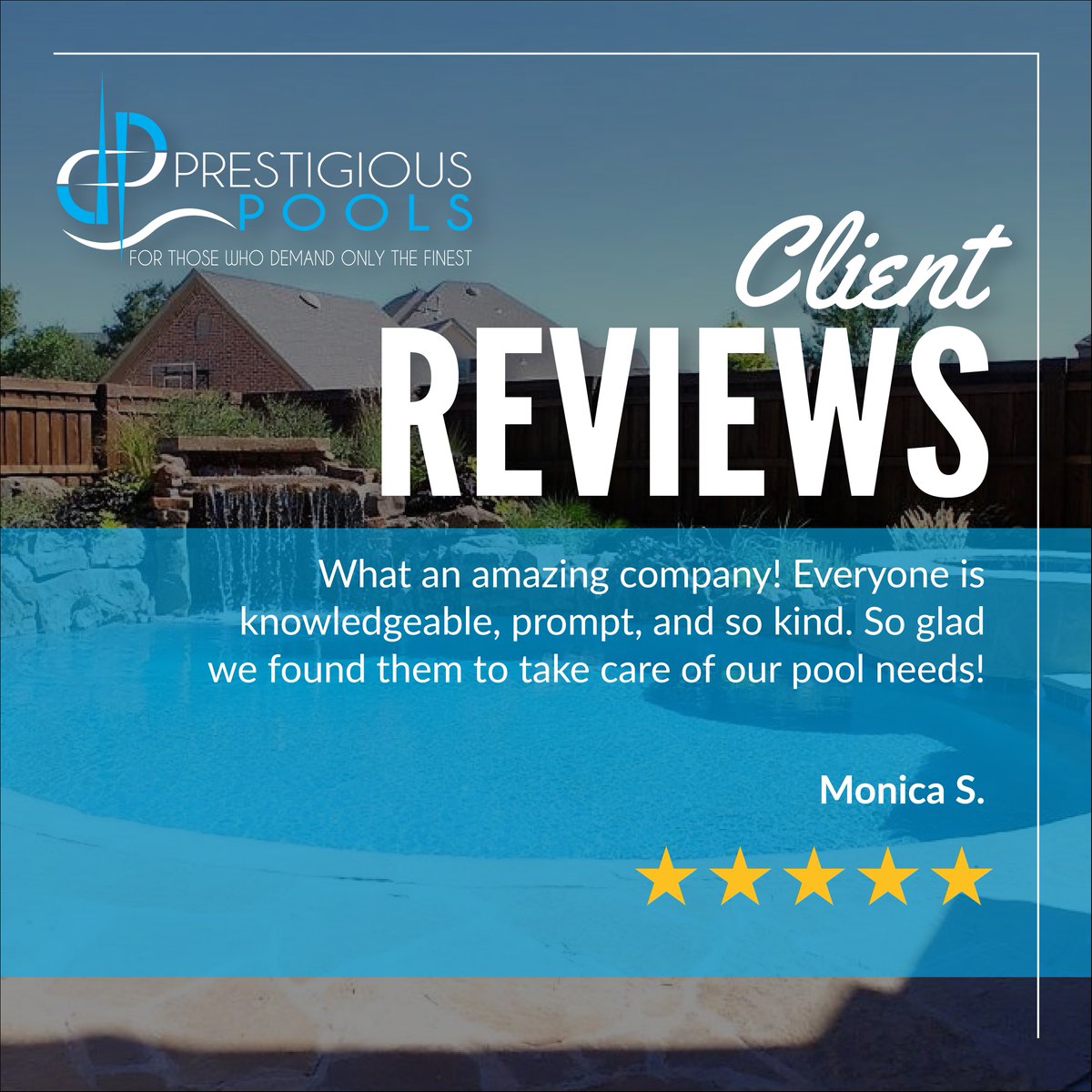PrestigiousAma's tweet image. Your pool deserves a trusted team! 💧 Thanks, Monica, for your kind words. We pride ourselves on knowledgeable and caring service. 

📞 806-322-3155  
🔗 bit.ly/PrestigousPool…  

#PrestigiousPools #PoolService #HappyClients #AmarilloTX