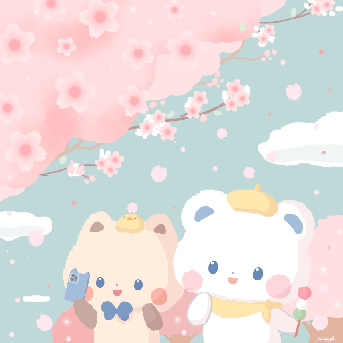 ミルクとしろろんはお花見に🌸

とってもきれいだね💕