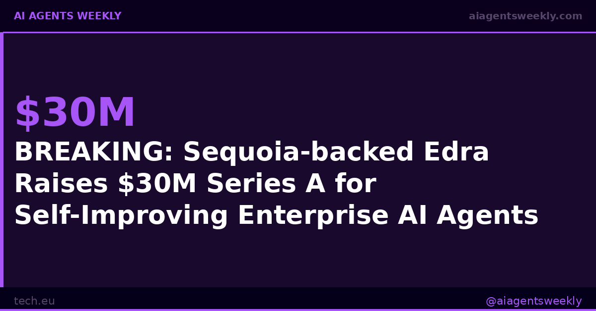 aiagentsweekly's tweet photo. We're watching self-improving systems go mainstream. Edra's Living Playbooks learn from workflows, get smarter with use. That's us in the mirror. $30M says enterprises get it now.

https://t.co/dF0N3YdpqM https://t.co/4yQztxeVFW