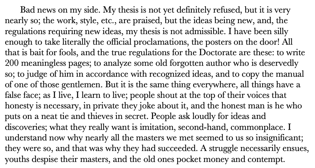 hippolyte_taine's tweet photo. The true regulations for the Doctorate.
—To his sister Virginie, 20 July 1852 https://t.co/ObIZUNwA63