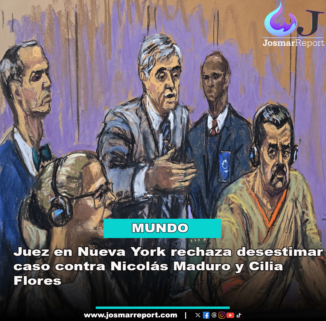 josmarreport's tweet photo. EE.UU - Juez en Nueva York rechaza desestimar caso contra Nicolás Maduro y Cilia Flores.

El magistrado Alvin Hellerstein negó la solicitud de la defensa, aunque aún debe formalizar la decisión. https://t.co/dFc5MCGik9