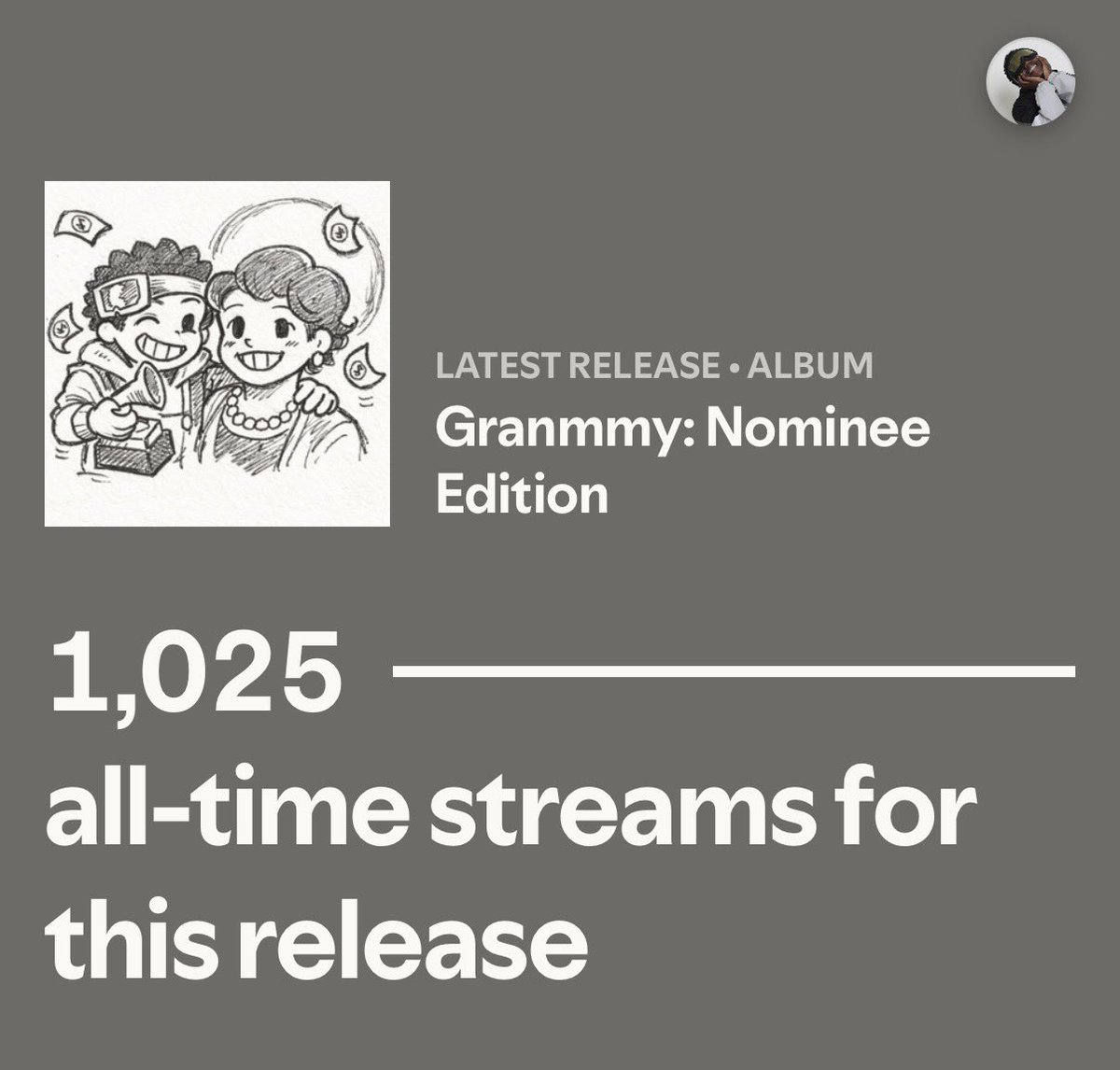 Grammy: Nominee Edition at 1,025. thank you all for listening !!! 拾拾 ...