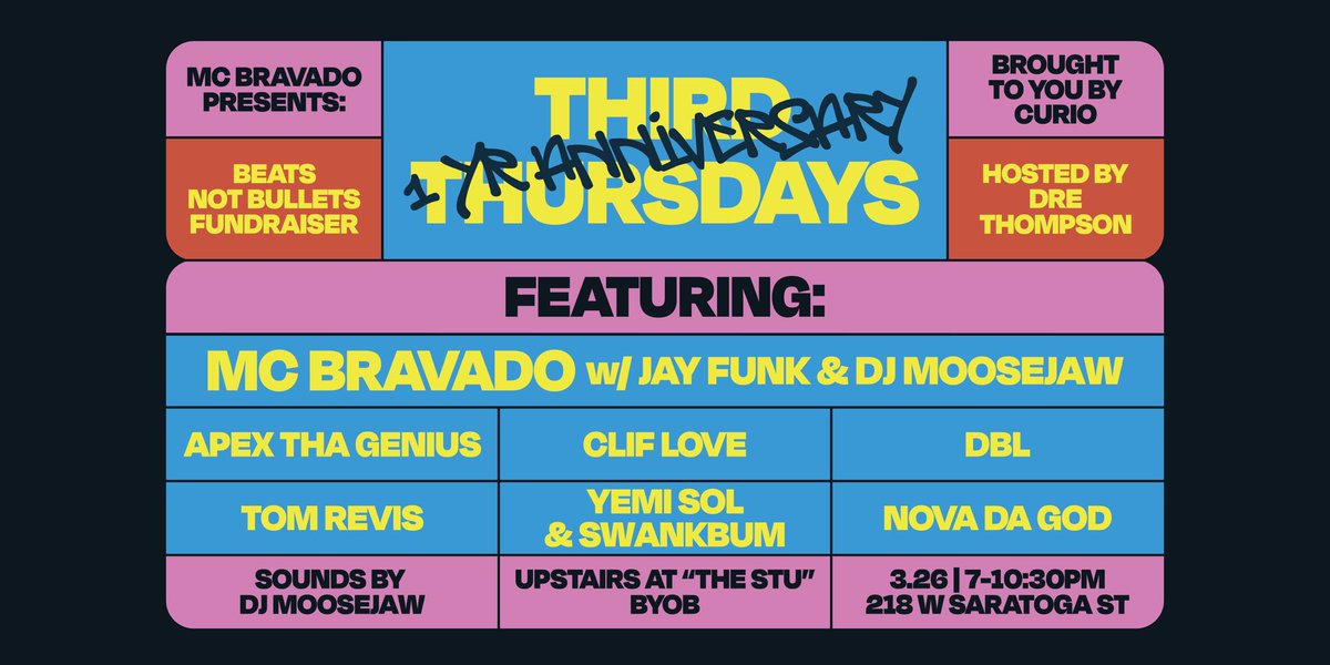 MCBravado's tweet photo. #ThirdThursdays ONE YEAR PARTY is TONIGHT 💪❤️ https://t.co/xdL29kO4ls