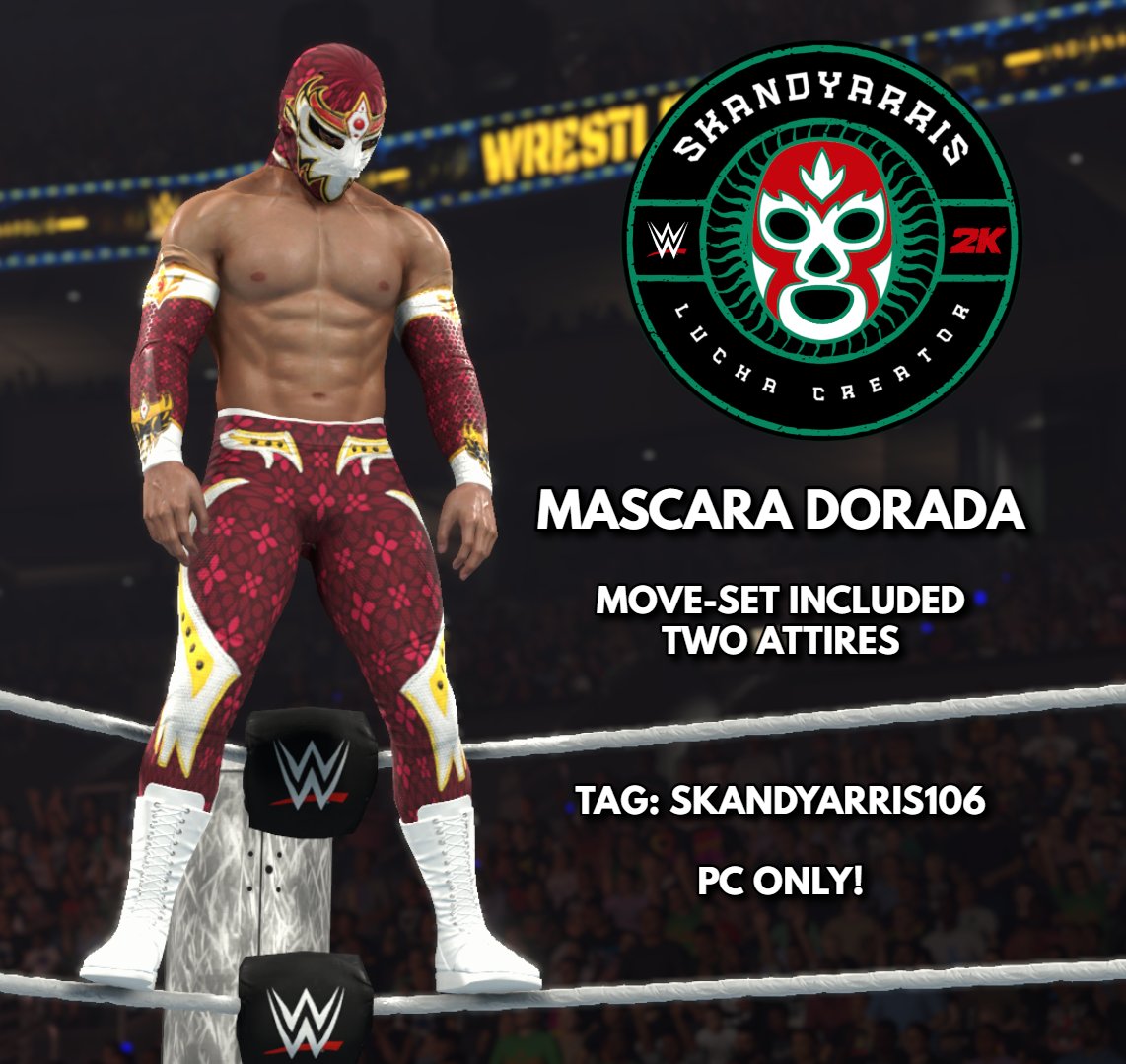 Andyh106Y's tweet photo. #MASCARADORADA NOW UPLOADED TO #WWE2K26 PC COMMUNITY CREATIONS!
FACE PAINT ERASES DURING MATCH TOO
TWO ATTIRES - OTHER IS BLACK AND GOLD
MOVE-SET
SEARCH MY TAG: SKANDYARRIS106 https://t.co/2TN3fn1S2V