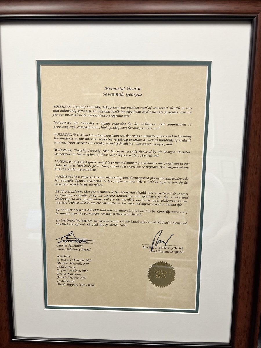TimConnellyMD's tweet photo. I work with an amazing team in an amazing place.  We care for some of the most challenging cases and together for the vast majority we are able to make such a positive difference.  #gomemorial #savannahstrong. https://t.co/cxwx7r2M0d