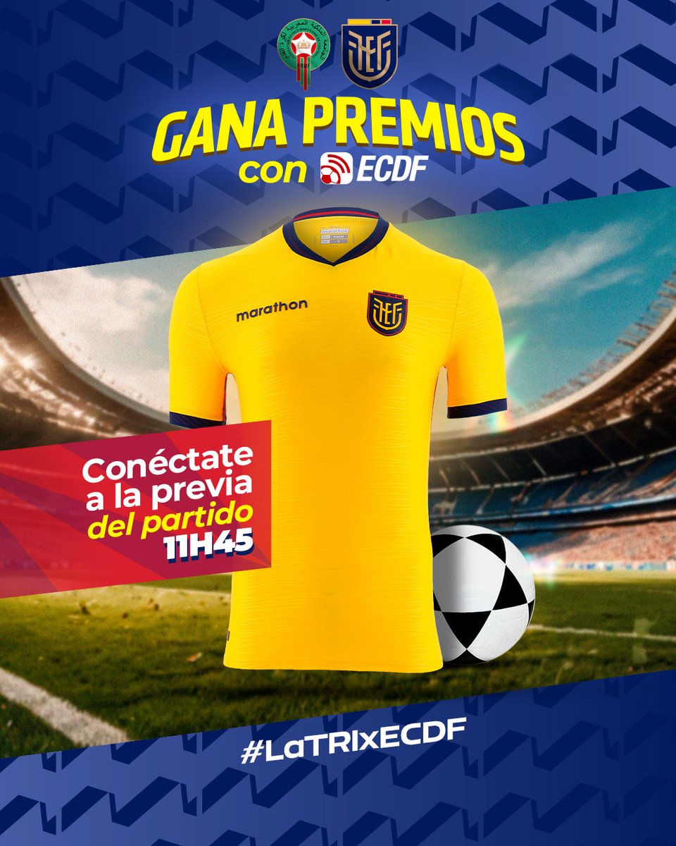 🚨🇪🇨 ¡GÁNATE LA PIEL MUNDIALISTA DE ECUADOR! 🇪🇨🚨

📌 Envía una selfie viendo la previa con el #LaTrixECDF y ya estás participando por la camiseta tricolor

Mira toda la previa en vivo aquí 📲youtube.com/watch?v=ZdK37u…