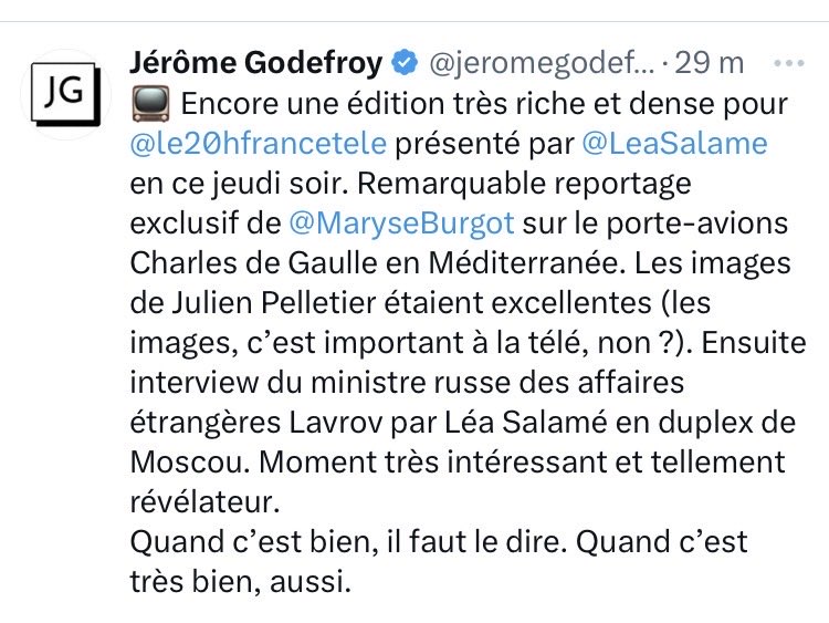 kervillen's tweet photo. @romainmielcarek #Lavrov #Salame
Il n’y a bien que @jeromegodefroy pour trouver formidable l’interview de Salamé…
😱 https://t.co/D9L54cGOlp