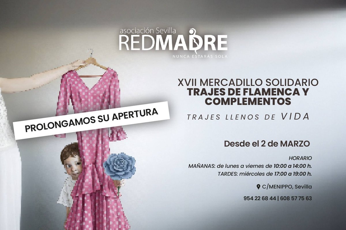 Hoy hemos compaginado la actividad formativa con nuestro «Mercadillo Solidario de Trajes de Flamenca y Complementos» 💃🏻🪭y nuestras madres se han relajado practicando yoga 🧘🏻‍♀️ y tejiendo 🧶🪡.

¡Gran día el de hoy!

ℹ️ Más info 👇🏻
redmadre.es/sevilla/evento…
redmadre.es/sevilla/evento…