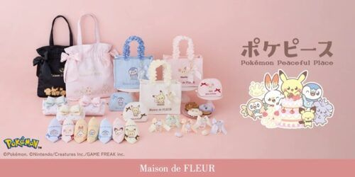 メゾンドフルール『ポケモン』コラボ！ポケピースのバッグ、ハンカチ