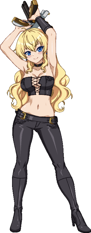 ChuuniOniika's tweet photo. Testing how the same basic illustration can be turned into an anime cell or HD Pixel art with a few correction layers and slight touch-ups. https://t.co/L7iQJpZHY9