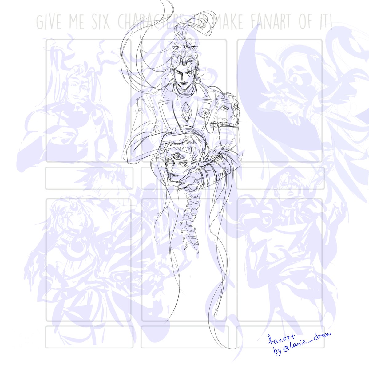 Lanie_draw's tweet photo. I requested these characters from Hades by myself, so what? 😆 Well then, here's a little sketch ~

If you want to request characters from other fandoms I know (like Genshin, HSR, WuWa, Hunter x Hunter, etc.), I'd really appreciate it!

#hades #sketch #art_challenge https://t.co/LqkVTljNsD