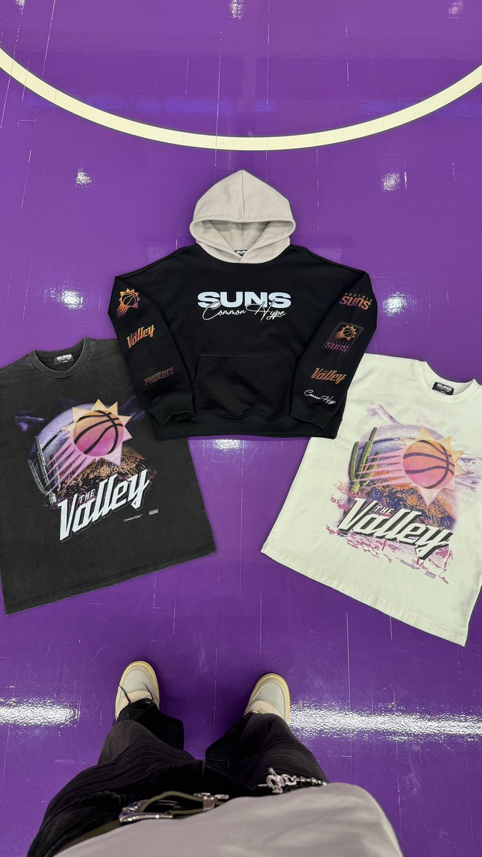 thecommonhype's tweet photo. Phoenix Suns x Common Hype 💜☀️

Dropping Saturday, March 28 https://t.co/mphmwWe7rq