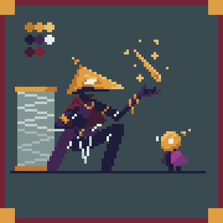 crappy_lizard's tweet photo. "Oh no, that cloak is sooo out of fashion little one. The tailor can make you one worthy of a great hero. You just bring me the materials and with my golden needle It will be done in no time"
#pixelart https://t.co/FfTcO8oV4k