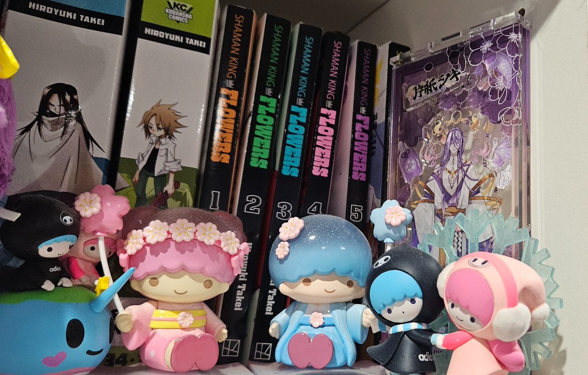 He has arrived! And he's with my Shaman King mangas and Kiki and Lala figures.