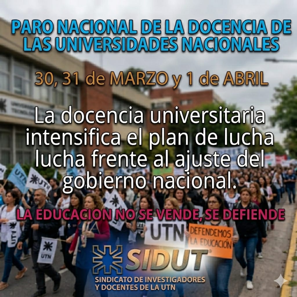 SIDUT SINDICATO DE INVESTIGADORES Y DOCENTES UTN tweet media