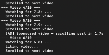mdnlabs's tweet photo. Look what I figured out 😎😎😎

Built my own TikTok auto-scroller. https://t.co/Jx7fsTfWJh