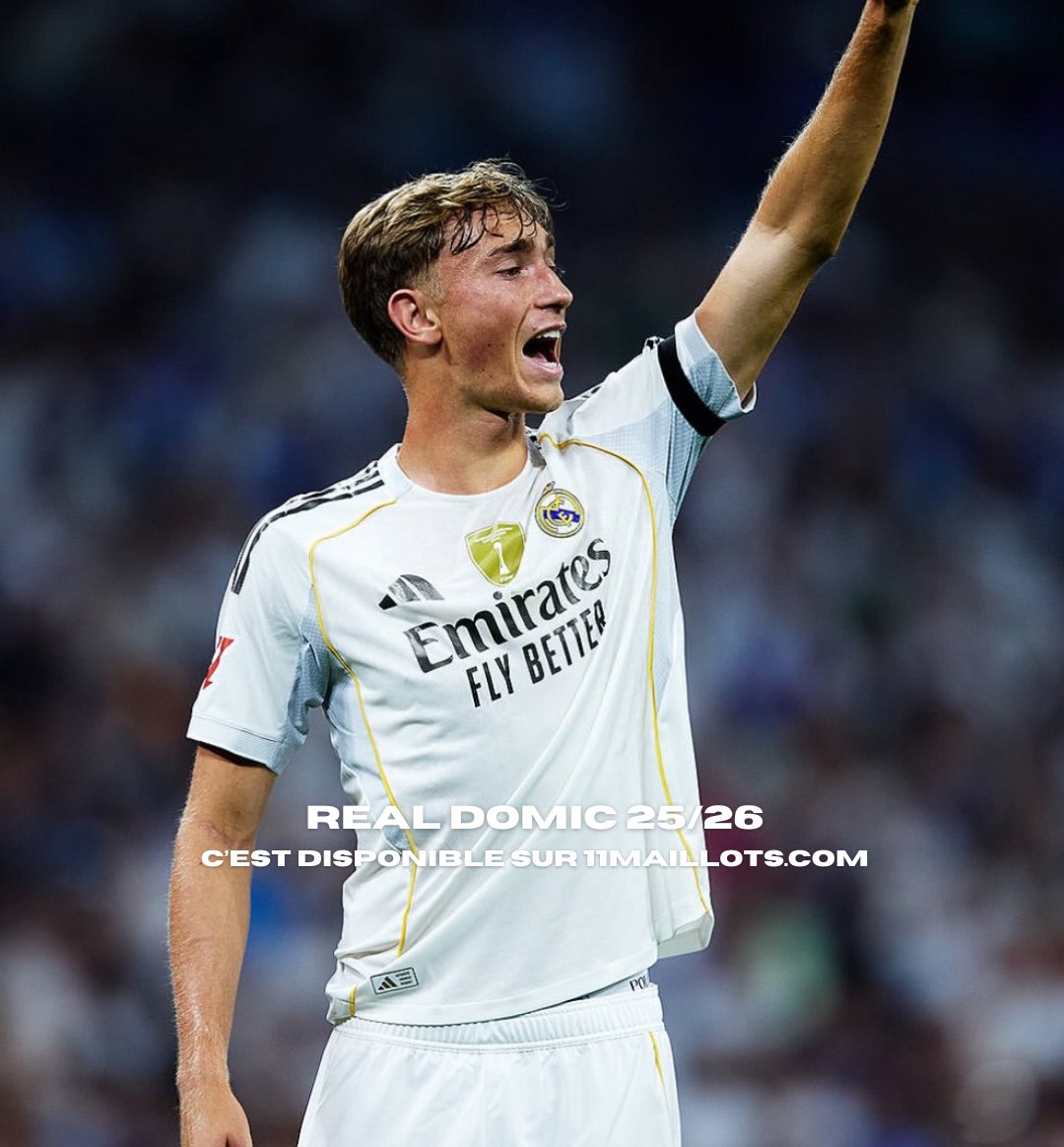 11maillots's tweet photo. ⚪ Le nouveau maillot du Real Madrid 2025/2026 est là !
Disponible dès maintenant sur https://t.co/6LRsxaRbES avec -20% grâce au code SR20 ⚡ https://t.co/cD9zrrGbVX