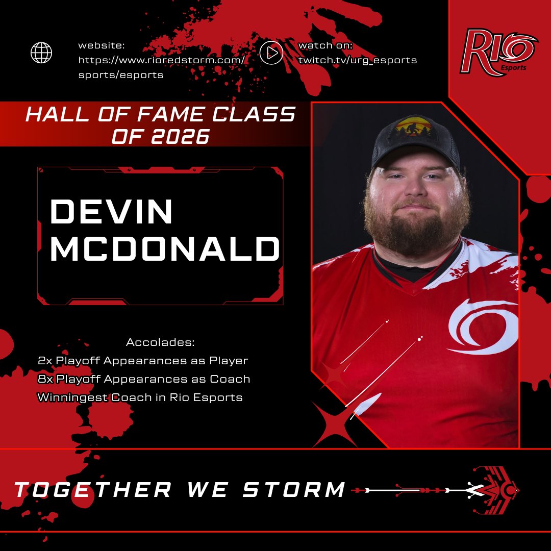 rio_esports's tweet photo. The winningest coach in Rio Esports

WELCOME TO THE RIO ESPORTS HALL OF FAME CLASS OF 2026: Devin “DasaurusRex” McDonald

#togetherwestorm #riopride #riograndeesports https://t.co/W0A5Qvhs61
