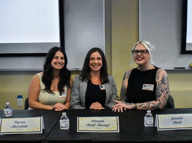 ArcadiaUnified's tweet image. 💬✨The EDI Committee hosted its annual Women’s Panel, bringing together powerful voices to empower AHS students. Students heard from 3 accomplished women across diverse fields: Jeanine Hawk–Tattoo Artist, Amanda Assaf (Haney)–Nutritionist, and Myrna Aboudiab–Pediatrician. #EDI