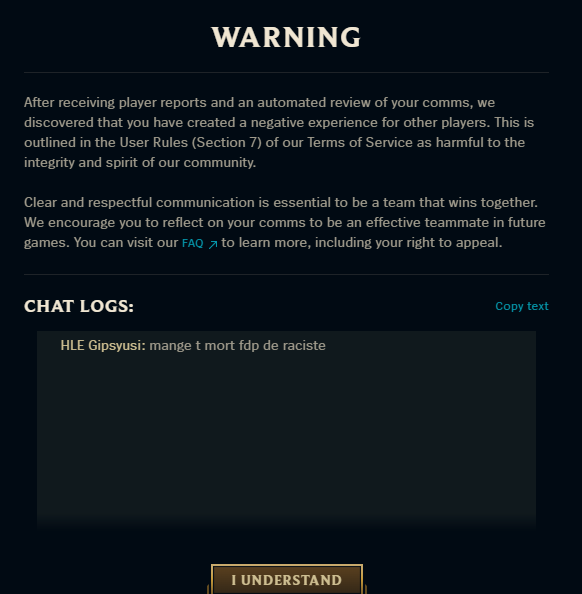 pseudo rn avec le nword il joue banal tu l'insulte tu prends un warning azy y'a pas de probleme dans le jeu