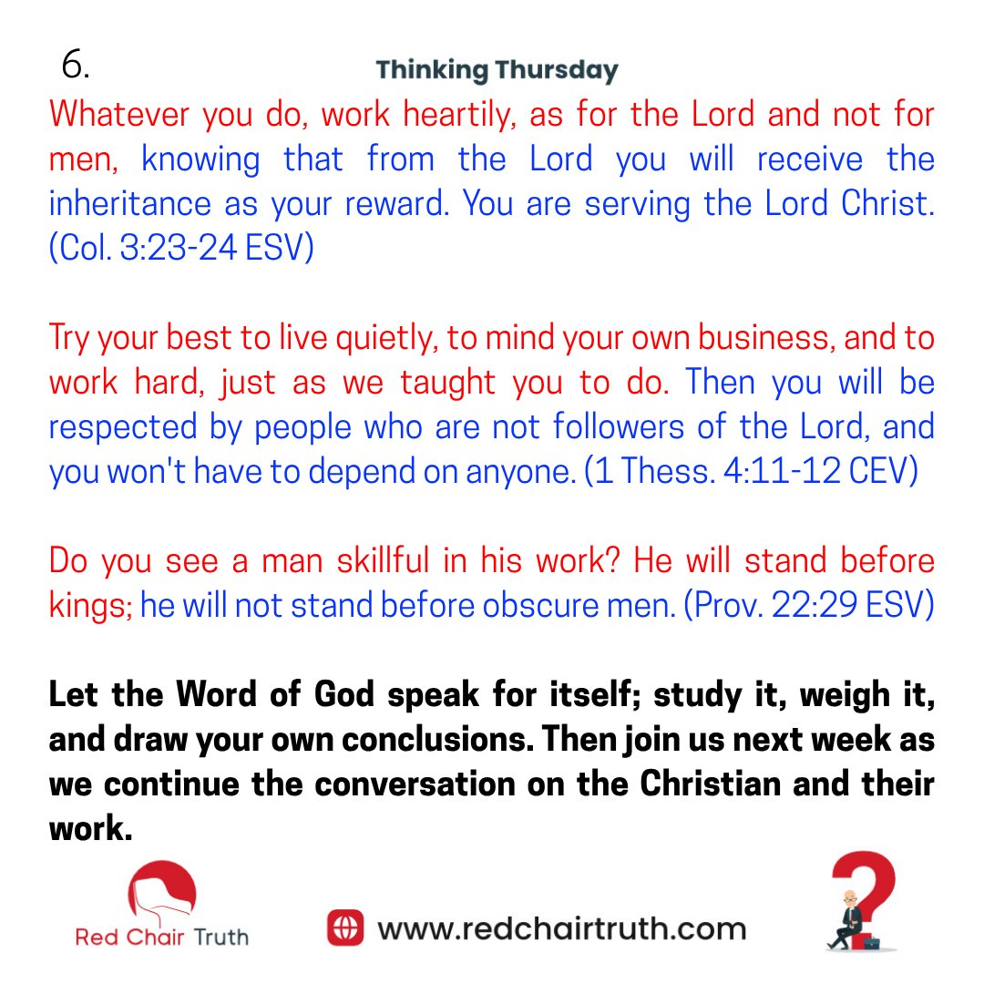 redchairtruth1's tweet image. #Redchairtruth #ThinkingThursday #Christianblog #Work #ChristianValues #GodlyLiving #RCT #ItaUdoh