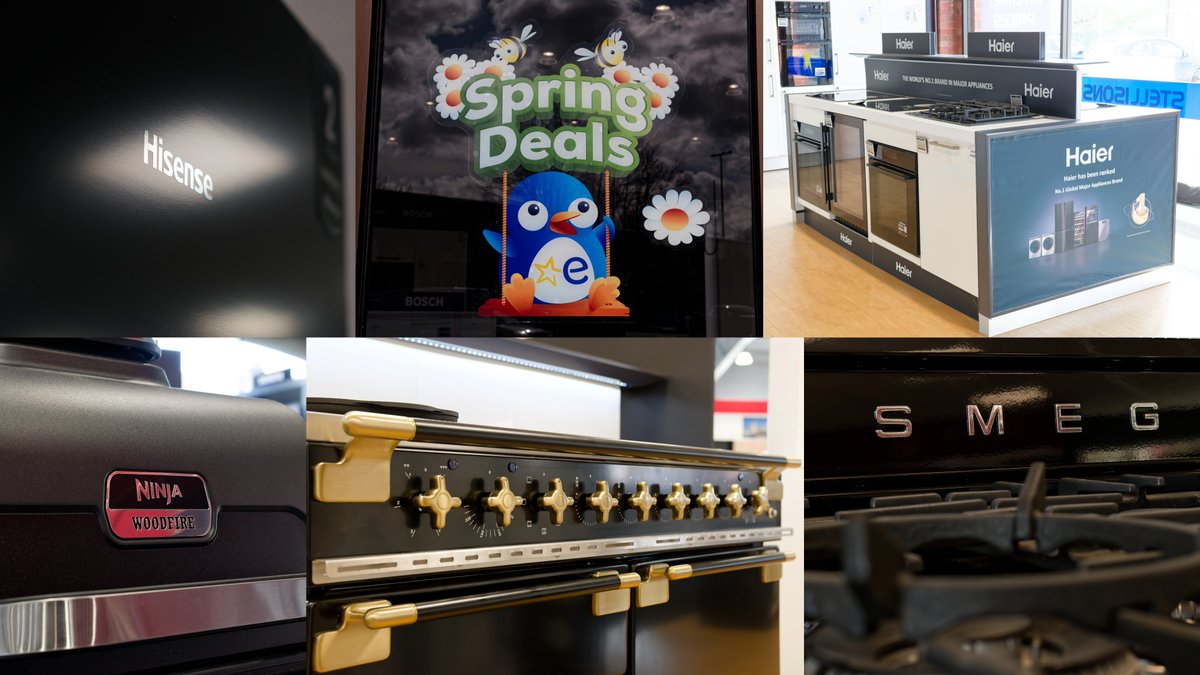 Stellisons's tweet photo. Stellisons have Spring Deals on a huge range of appliances from leading manufacturers - here are just a few makes you'll find instore.

For the best deals instore, visit your local branch at https://t.co/YMZl0kv2b4 https://t.co/9b5OQkJkvp