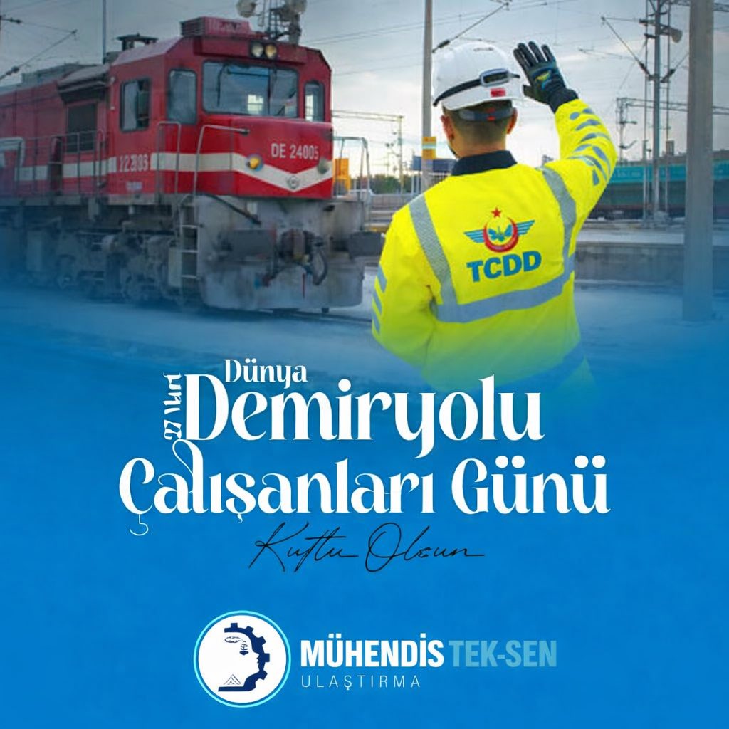 MuhTekUlastirma's tweet photo. Demiryollarının güvenli, sürdürülebilir ve kesintisiz işlemesi için gece gündüz emek veren tüm çalışanlarımızın
Dünya Demiryolu Çalışanları Günü’nü kutluyoruz.

Ülkemizin ulaşım gücüne güç katan, alın teriyle raylara hayat veren tüm emekçilerimize teşekkür ediyor,
sağlık, huzur ve başarı dolu bir çalışma hayatı diliyoruz.

Mühendis Tek-Sen Ulaştırma