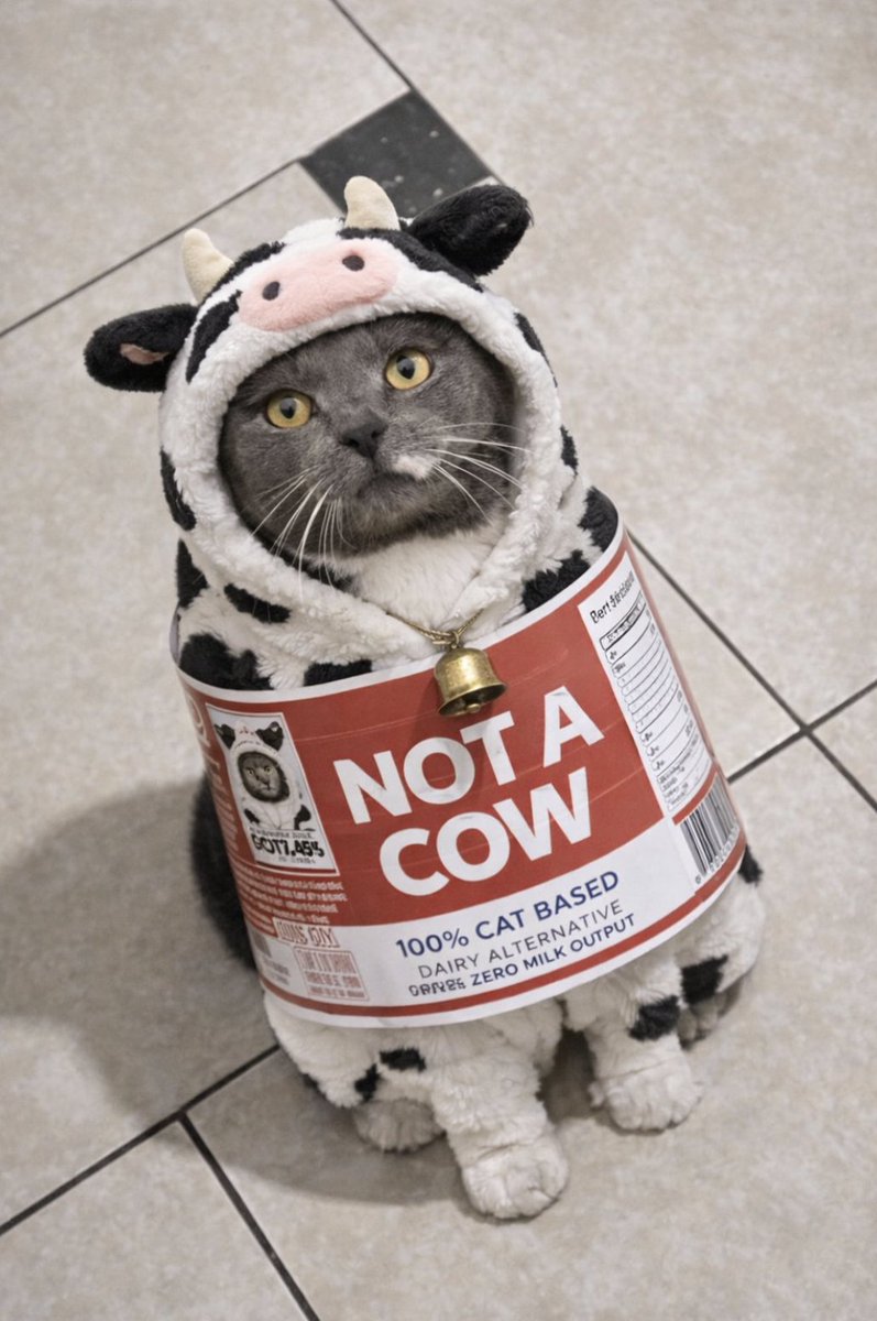 itsmoothecat's tweet photo. Not A Cow. 

Say it or I’ll knock your milk over....Twice https://t.co/ShQf9rRlUU