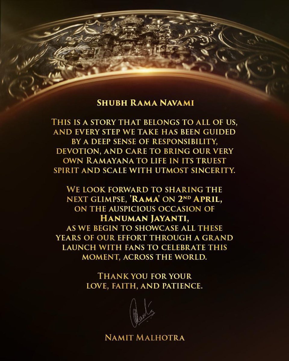 APRIL 2nd 
HANUMAN JAYANTI 
is the Next Glimpse Date 
of #Ramayana