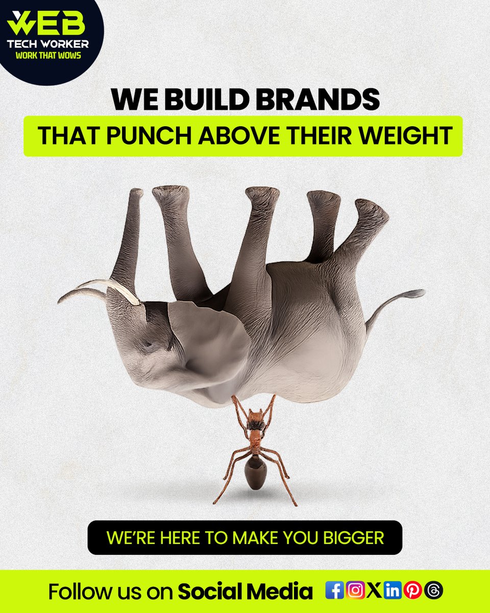 webtechworker's tweet image. Small Brand? Think Bigger. 💥

Big brands aren’t born — they’re built.
Even the smallest business can create a massive impact with the right strategy, design, and online presence.

🚀 We help you grow faster, stand stronger, and look bigger than your competition.

#WebTechWorker