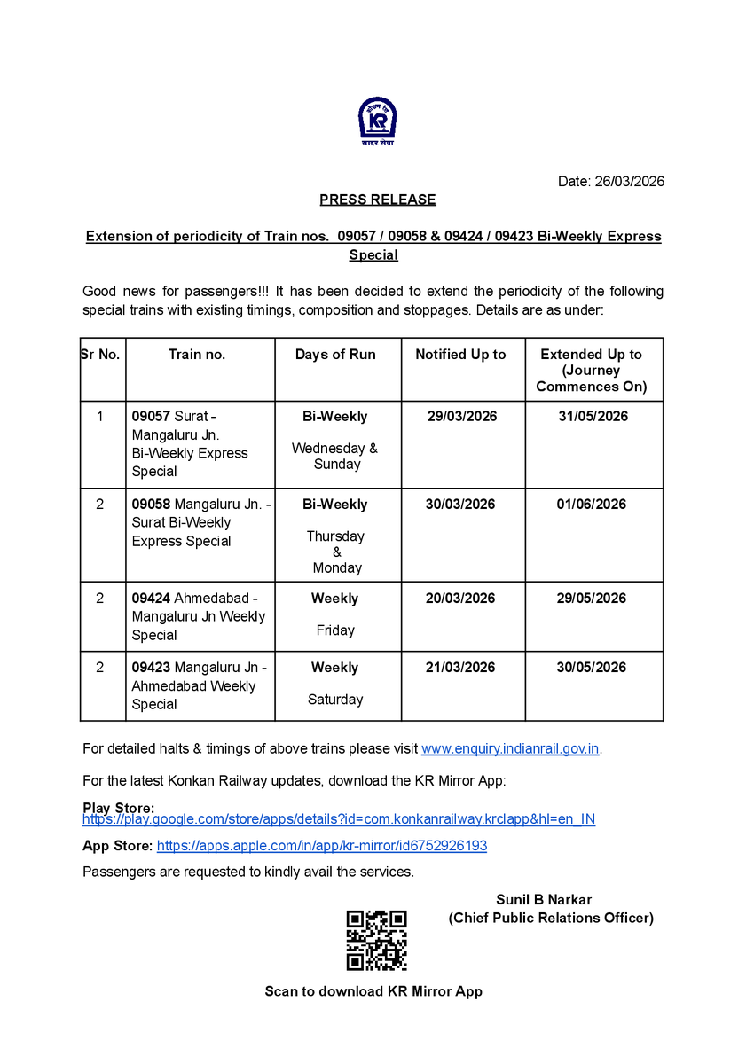 Konkan Railway tweet media